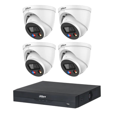 Dahua 4 x 8MP TiOC CCTV Kit: Full Colour Night Vision, Audible Warning And Two-way Audio with PoE AI NVR