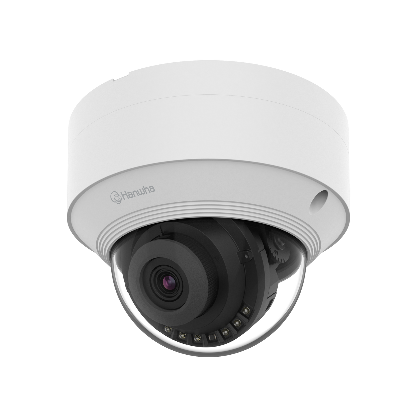 Hanwha QND-C8013R Q Core 5MP Outdoor AI Dome Camera, H.265, 30fps, 25m IR, IK10, 3mm Lens