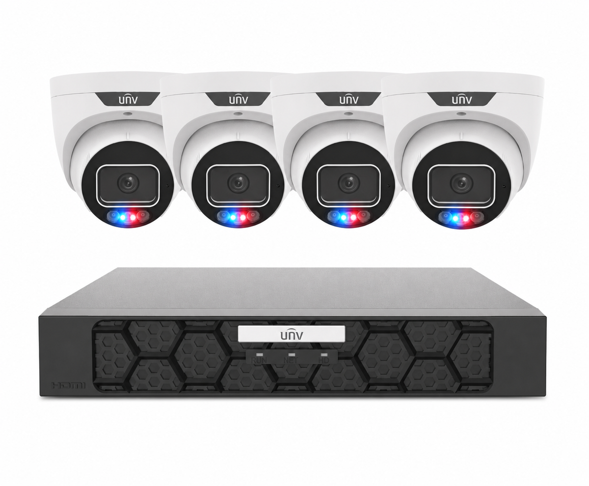 Uniview UNV Acutrack Triguard 4 x 6MP Active Deterrence CCTV Kit with 8CH NVR - NO HDD included