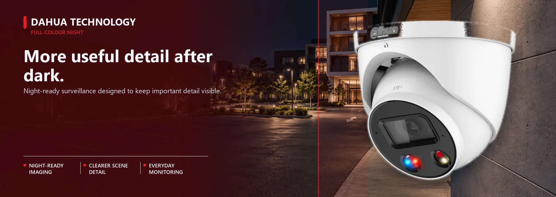 Dahua Full Colour Cameras product shown in a Security Australia surveillance setting.