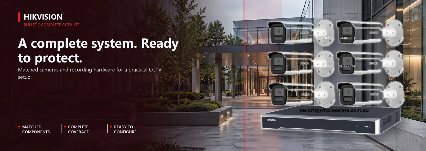 Hikvision 6MP Bullet Kits product shown in a Security Australia surveillance setting.
