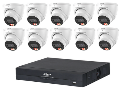 Dahua 10 x 8MP DH-IPC-HDW3867EM-S-IL-ANZ Fixed Starlight Turret Cameras, 16CH AI NVR