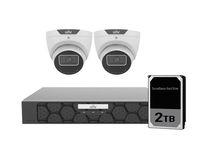 Uniview UNV Acutrack UNI8 2 x 8MP AI Security Camera Kit with 2TB HDD &amp; 4CH NVR