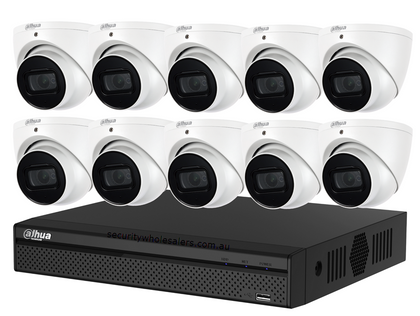 Dahua 10 x 8MP DH-IPC-HDW3866EMP-S-AUS SMD 4.0 Turret Security Kit with 16CH PRO NVR 2.8mm lens