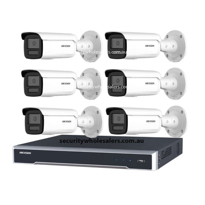 Hikvision 6MP AcuSense CCTV Kit - 6x Darkfighter Bullet Cameras (DS-2CD2T66G2H-2I) + 8CH PoE NVR with 4TB (DS-7608NI-M2/8P)