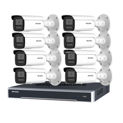 Hikvision 6MP 8CH CCTV Kit: 8x Darkfighter Bullet Cameras with AcuSense + 8CH PoE NVR with No HDD (DS-2CD2T66G2H-2I DS-7608NI-M2/8P)