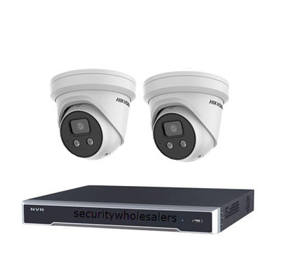 6MP 4CH Hikvision CCTV Kit: 2 x Outdoor Turret Cameras + 4CH NVR