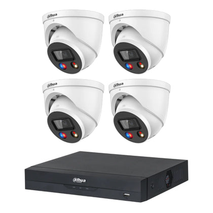 Dahua 4 x 8MP TiOC CCTV Kit: Full Colour Night Vision, Audible Warning 4CH PoE AI NVR