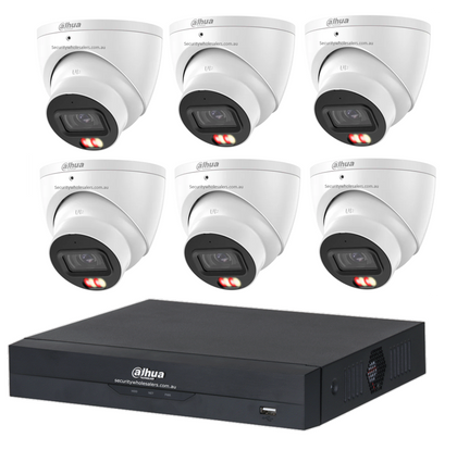 Dahua 6 x DH-IPC-HDW3867EM-S-IL-ANZ Starlight Turret Cameras, AI NVR CCTV Kit