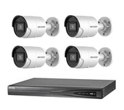 6MP 4CH Hikvision CCTV Kit: 4 x Mini Bullet Cameras + 4CH Network Recorder