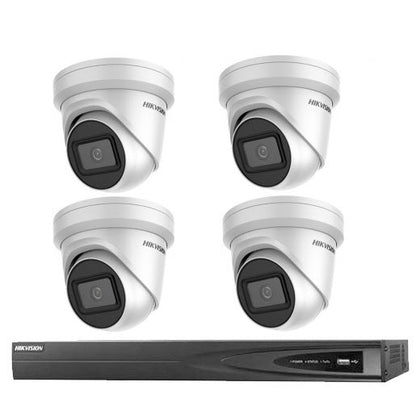 6MP 4CH Hikvision CCTV Kit: 4 x Outdoor Turret Cameras + 4CH NVR