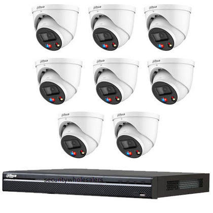 Dahua 8 x 8MP TIOC Advanced 2.0 with SMD4.0 Active Deterrance Turret Kit with 8CH Wizsense NVR