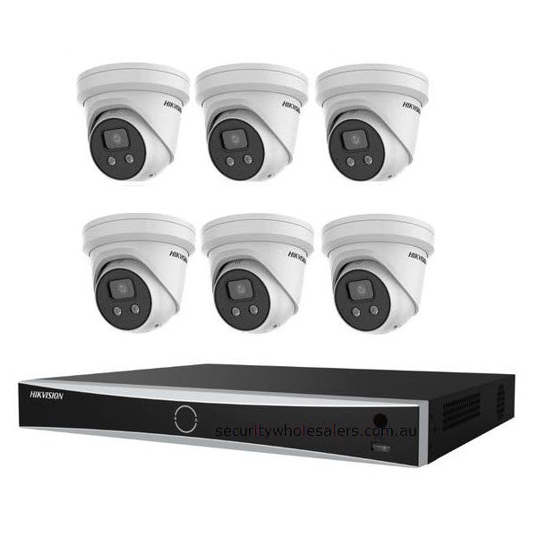 Hikvision 8MP Acusense 6 x Outdoor Turret With Strobe & Siren + 8CH NV ...