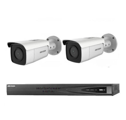6MP 4CH Hikvision CCTV Kit: 2 x EXIR Bullet Cameras with Acusense + 4CH NVR