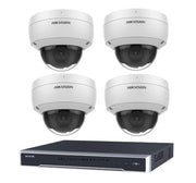 6MP 4CH Hikvision CCTV Kit: 4 x IP Vandalproof Dome Cameras with Acusense + 4CH NVR