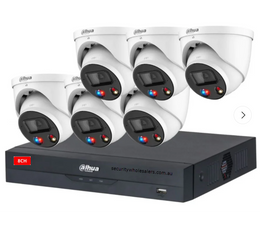 Dahua 6 x 8MP TIOC Advanced 2.0 with SMD4.0 DH-IPC-HDW3849H-AS-PV-ANZ Active Deterrance Turret Kit with 8CH NVR Wizsense