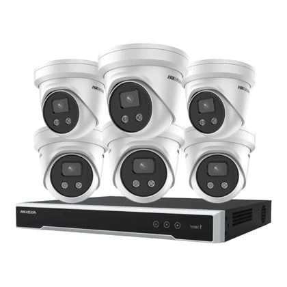 Hikvision 6 x 8MP Cameras + 8 Channel NVR CCTV Kit: 6 AcuSense Turret Cameras + 8CH 8K NVR Bundle