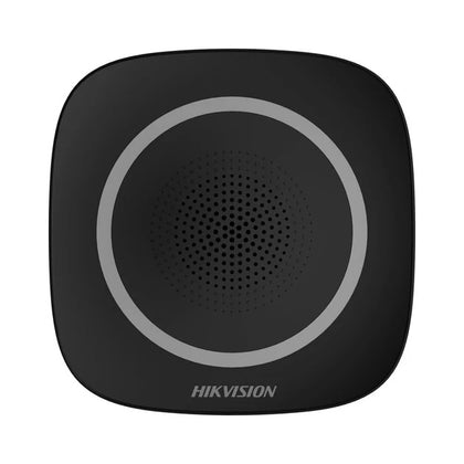 Hikvision Black AX PRO DS-PS1-I-WB Wireless Indoor Siren with 433MHz Two-Way Communication, Adjustable Alert Tones, LED Status Indicator