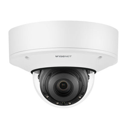 Hanwha Wisenet PNV-A9081R 4K AI Outdoor Vandal Dome Camera, 30fps, WDR, IR, IP67, 4.5-10mm