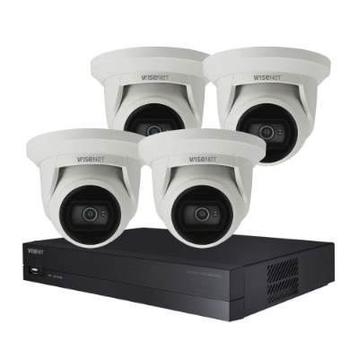 Hanwha 5MP NEW-Q Turret & 4ch NVR CCTV Kit with 4TB HDD