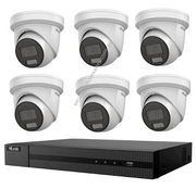 HiLook Hikvision 6MP AcuSense CCTV Kit - 6x Turret IPC-T361H-MU + 8CH PoE NVR (NVR-108MH-C/8P)