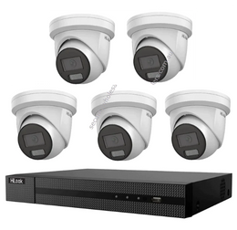 HiLook by Hikvision 6MP 8CH CCTV Kit - 5 x IP IPC-T262H-MU Turret Cameras + 8CH NVR