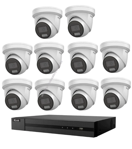 HiLook by Hikvision 10 x 6MP IPC-T262H-MU Acusense 16CH CCTV Kit