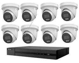 HiLook Hikvision 8MP 4K AcuSense CCTV Kit - 8x Turret IPC-T381H-MU + 8CH PoE NVR (NVR-108MH-C/8P)