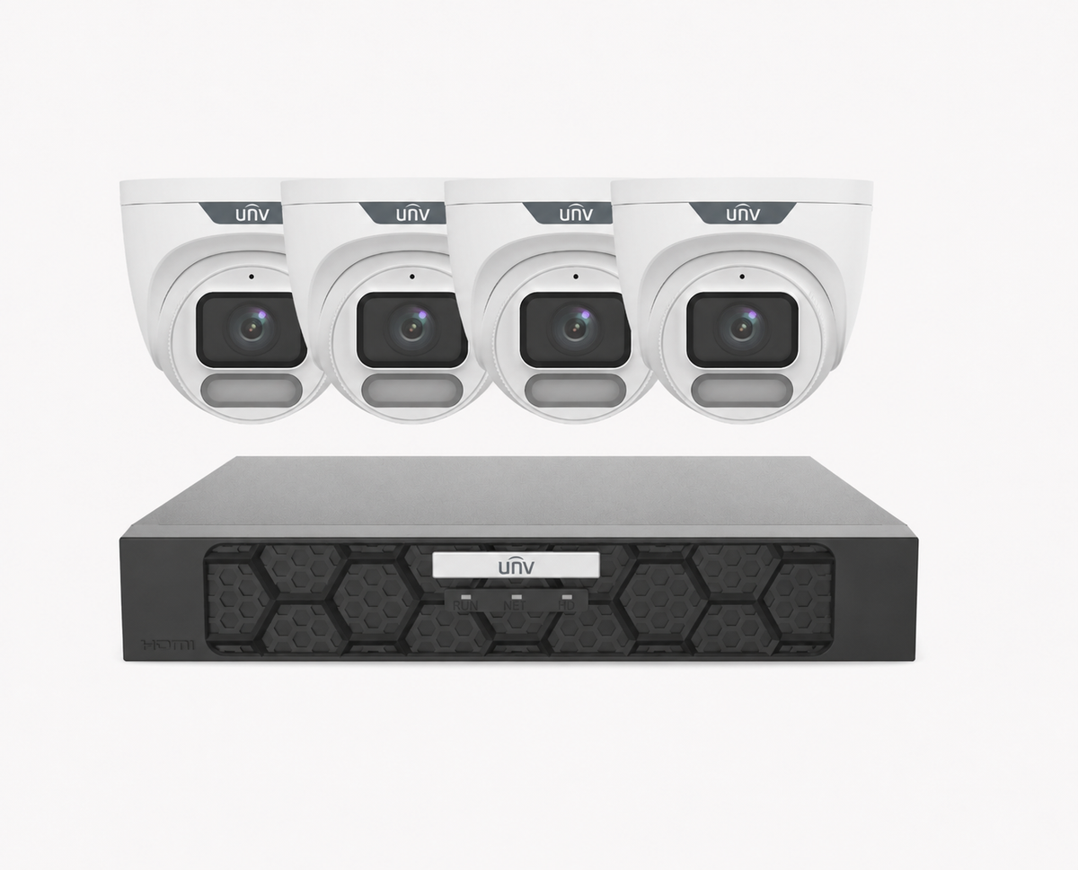 Uniview UNV Acutrack Owlview 4 x 6MP Smart CCTV Kit; 8CH NVR - NO HDD included