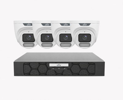 Uniview UNV Acutrack Owlview 4 x 6MP Smart CCTV Kit; 8CH NVR - NO HDD included