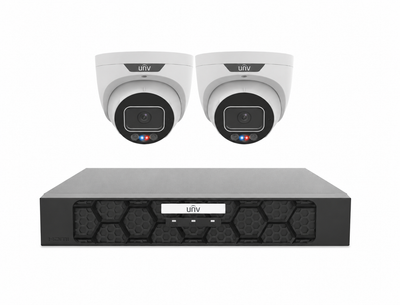 Uniview UNV Acutrack Triguard 2 x 8MP Active Deterrence CCTV Kit; 4CH NVR - NO HDD included