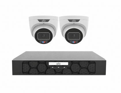 Uniview UNV Acutrack Triguard 2 x 8MP Active Deterrence CCTV Kit; 4CH NVR - NO HDD included