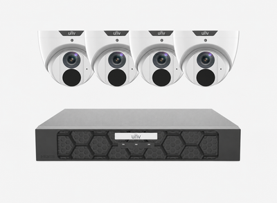 Uniview UNV 4 x 6MP Easystar AI CCTV Kit; 8CH NVR - NO HDD included