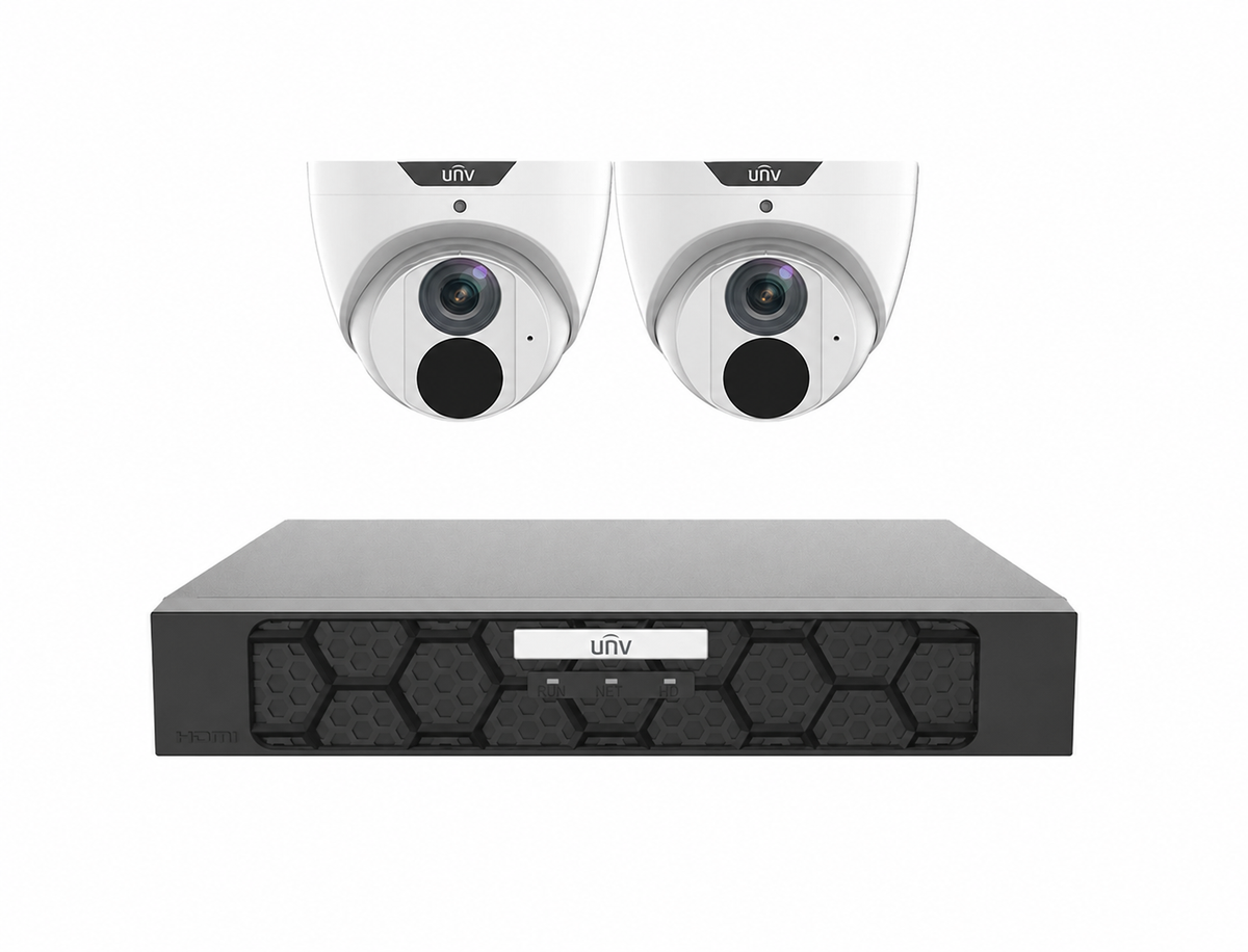 Uniview UNV 2 x 8MP Easystar AI CCTV Kit & 4CH NVR - NO HDD included
