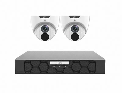 Uniview UNV 2 x 8MP Easystar AI CCTV Kit & 4CH NVR - NO HDD included
