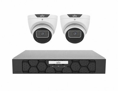 Uniview UNV Acutrack Triguard 2 x 6MP Active Deterrence CCTV Kit; 4CH NVR - NO HDD included