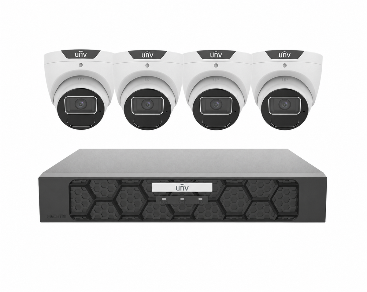 Uniview UNV Acutrack UNI6 4 x 6MP AI Security Camera Kit & 8CH NVR - NO HDD included