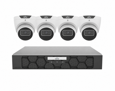 Uniview UNV Acutrack UNI6 4 x 6MP AI Security Camera Kit & 8CH NVR - NO HDD included