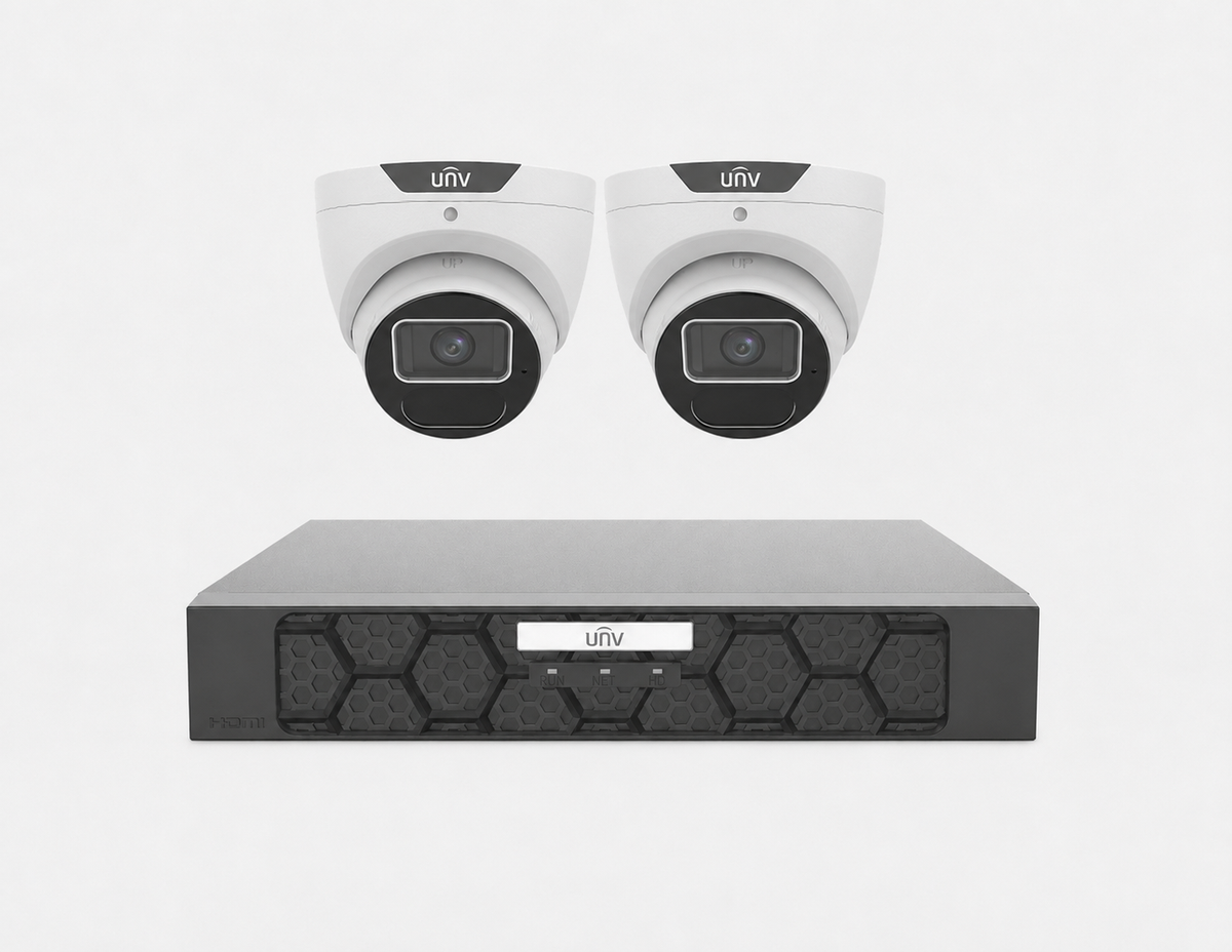 Uniview UNV Acutrack UNI8 2 x 8MP AI Security Camera Kit; 4CH NVR - NO HDD included