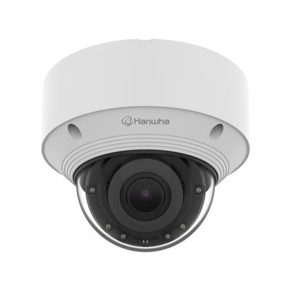 Hanwha Vision QNV-C9083R 8MP 4K AI IR Vandal Dome Camera with 3.2-10.2mm Varifocal Lens