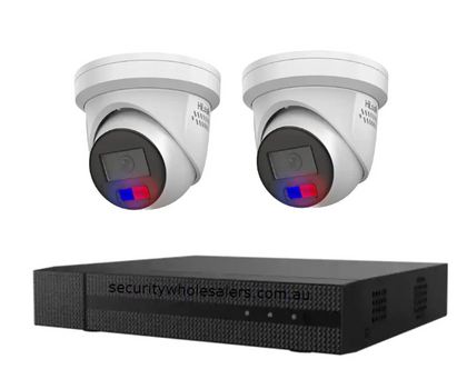 HiLook Hikvision 8MP 4K 4CH CCTV Kit with 2 Full-Color Audio Cameras IPC-T289