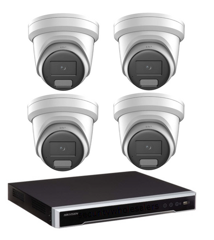 8MP Hikvision Colorvu HYBRID CCTV Kit: 4 x Liveguard Cameras + 8CH M Series NVR / 4TB