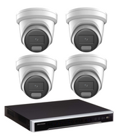 Hikvision 8MP Colorvu 3.0 Hybrid  CCTV Kit: 4 x Liveguard Gen 3 Cameras + 8CH M Series NVR / NO HDD