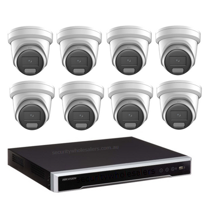8MP Hikvision Colorvu HYBRID CCTV Kit: 8 x Liveguard Cameras + 8CH M Series NVR / 4TB