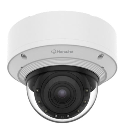 Hanwha Vision PND-A7082RV 4MP AI Indoor Vandal Dome Camera with 4.6–9.35mm Motorized Varifocal Lens, 60m WiseIR, Dual SD Slots & IK10