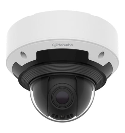 Hanwha Vision PNV-A9082RZ 8MP AI Outdoor Vandal Dome Camera with 5.9–13.3mm Motorized Varifocal Lens, 50m WiseIR, WDR, IP66/IP67, IK11 & NEMA 4X