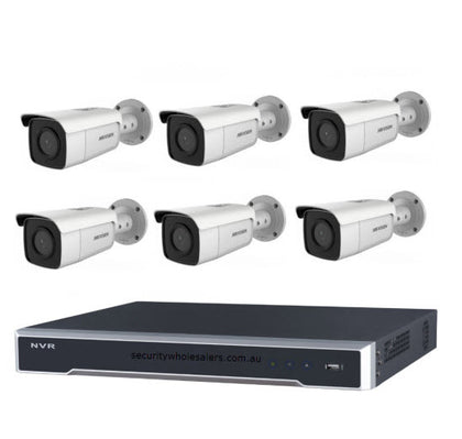 6MP 8CH Hikvision CCTV Kit: 6 x EXIR Bullet Cameras with Acusense + 8CH NVR