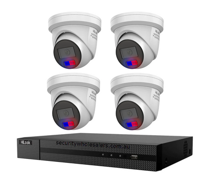 HiLook 6MP Acusense 4 Camera , 4CH NVR Kit - ACDC All in one Camera with Colour Deterrance (with 2TB)
