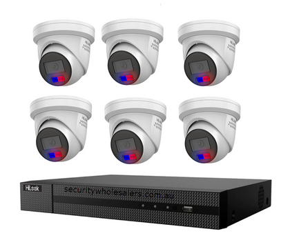 HiLook Hikvision 4K 8MP Active Colour Deterrence 8CH CCTV Kit 6 x IP Active Colour Camera+ 8CH NVR