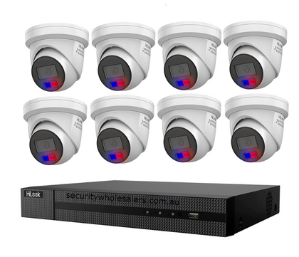 HiLook by Hikvision 8MP 4K Acusense 8 Camera , 8CH NVR Kit - ACDC All in one Camera with Colour Deterrance